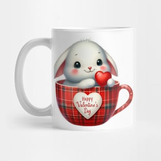 Valentine Rabbit In Tea Cup Mug